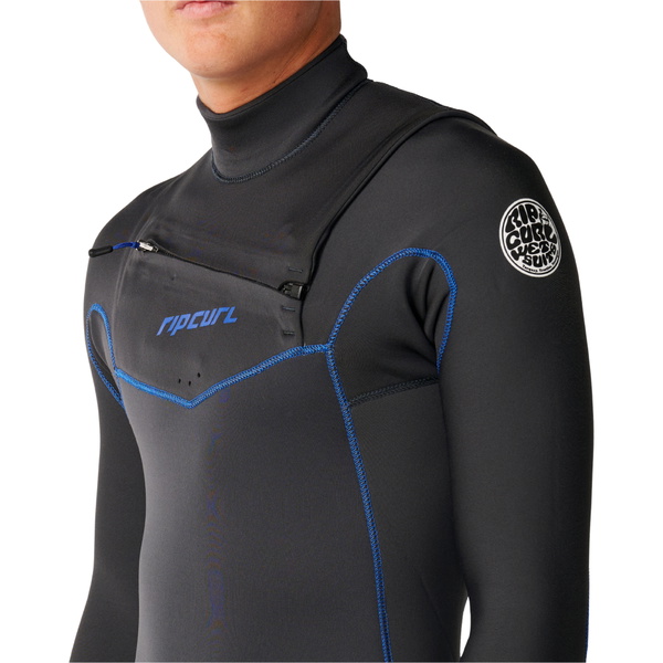 2026 Rip Curl Herre Dawn Patrol 5/3mm Chest Zip V&aring;ddragt 16PMFS - Grey / Blue